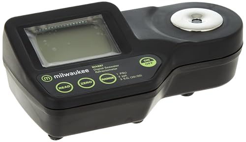 Milwaukee MA887 Digital Salinity Refractometer with Automatic Temperature Compensation, Yellow LED, 0 to 50 PSU, +/-2 PSU Accuracy, 1 PSU Resolution (color may vary)