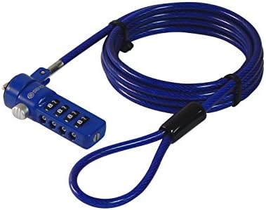 Blue Notebook/Laptop Combination Lock Security Cable