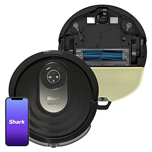 Shark AV2001WD AI VACMOP 2-in-1 Robot Vacuum and Mop with Self-Cleaning Brushroll, Home Mapping, Perfect for Pet Hair,Compatible Alexa,Wi-Fi Black/Brass (Renewed)
