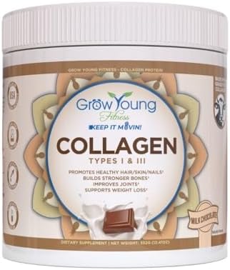 Grow Young Fitness Collagen Protein - Milk Chocolate, Promotes Skin, Bones, Joints, Weight Loss, Sugar Free (12.41 oz) (1 Pack, 20 Servings)