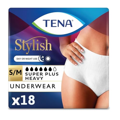 Tena Incontinence Underwear for Women, Super Plus Absorbency, Small/Medium, 18 Count