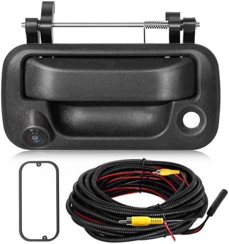 EWAY Tailgate Handle Rear Backup Camera for 2004-2016 Ford F150 F250 F350 F450 F550 Super Duty Explorer Lobo, Lincoln Mark LT Tailgate Latch Door Handle Reverse Back Up Camera RCA Connector w/Key Hole