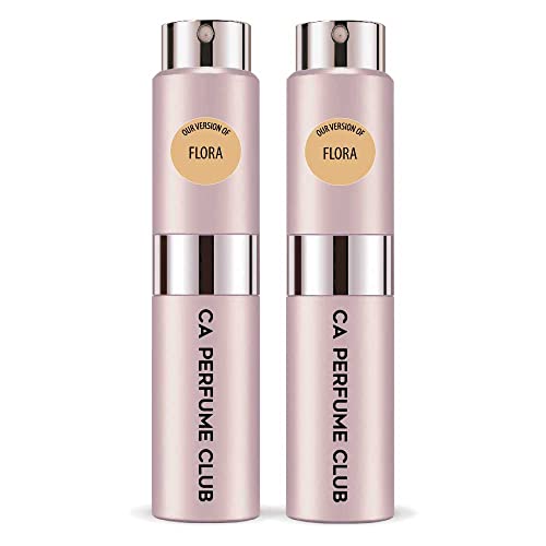 CA Perfume Impression of Flora For Women Replica Version Fragrance Dupes Concentrated Long Lasting Eau de Parfum Spray Refillable Atomizer Bottle 0.27 Fl Oz-X2