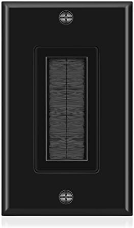 TNP Brush Wall Plate - Single Gang Black Brush Plate Cable Pass Through Wall Plate for Wires Cable Home Theater Setups - Decorative Pass Through Outlets for HDTV Wall Plate TV Socket