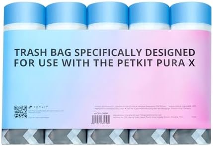 PETKIT PuraX PuraMax Replaced Waste Bags-5 Rolls, Portable Cat Litter Waste Receptacles Bags for Self-Cleaning Cat Litter Box