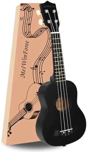 Ukulele 21" - Beginner Soprano Ukulele for Kids, Tenor and Concert Ukuleles, Left-Handed Friendly - Perfect Beginner Ukulele (Black)