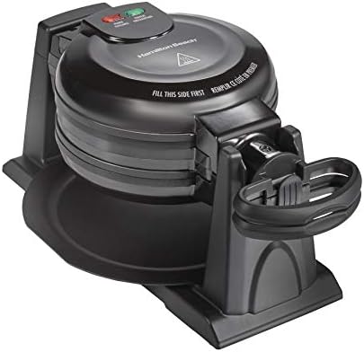 Hamilton Beach 26201 Belgian Waffle Maker with Removable Nonstick Plates, Double Flip, Makes 2 at Once, Black