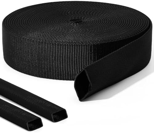 Hanaive 26 FT Nylon Hydraulic Hose Protector Sleeve Black Protective Cover Hose Sheath Hydraulic Wrap Cable Sleeve Torch Cutting Wire Sheath Cover Management Wrap for Cord Tig(2 Inch Id)