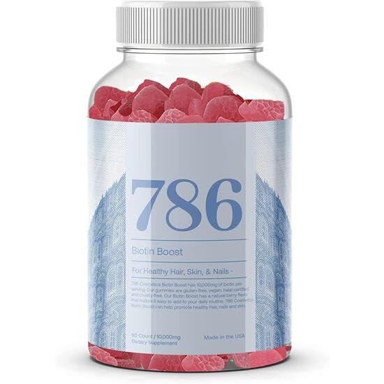 786 Biotin Boost Vitamins - Halal Gummy Vitamins for Hair, Skin & Nails - Vegan, Gluten-Free, 10,000mcg Per Serving [Highest Potency]