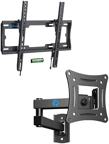 Pipishell Tilt TV Wall Mount for Most 23-55 Inch TVs up to 99lbs Max VESA 400x400mm, PIMTK1, Full Motion TV Wall Mount for 13-32 Inches TVs Fits Max VESA 100x100mm up to 33lbs PIXSF2
