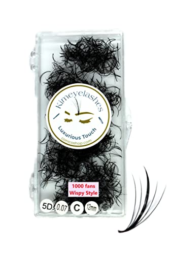 Premade Wispy Fans EyeLash Extensions Spikes 5D 7D 1000 Promade Fan Mixed Lengths 9mm-16mm Curl D - C Professional Volume Lash (5D | D | 0.07 | 14mm)