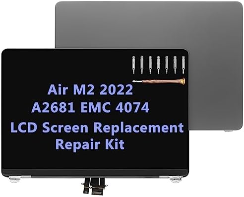 Screen Replacement 13.6" for MacBook Air M2 2022 A2681 EMC 4074 LCD Screen Display Complete Top Assembly (Space Gray)