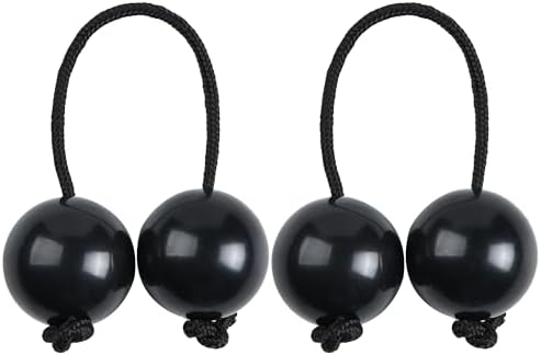 2Pcs Asalato Shakers, Kashaka Rhythmic Ball African Musical Instrument Aslatua Shakers, Black