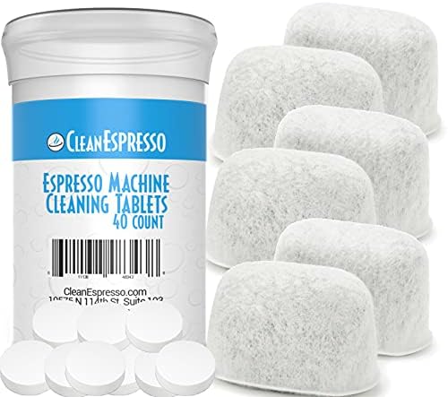 CleanEspresso - Breville Cleaning Kit - 40 Cleaning Tablets and 6 Water Filters for Breville Espresso Machines - 2g Espresso Machine Tablets