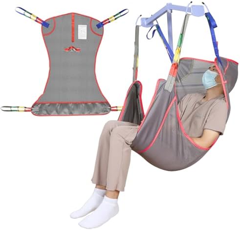500lbs Mesh Full Body Sling for Lift - Patient Transfer Sling with Wide Pads for Elderly & Disabled,Compatible and Multi-Scene Transfer