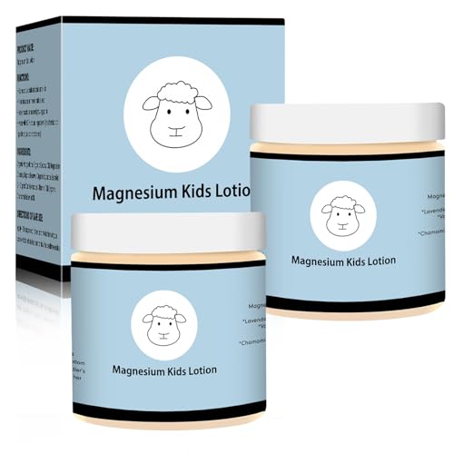 8 Sheep Organics Magnesium Lotion for Kids,Topical Magnesium Cream to Help Calm Before Bed and During the Night,Magnesium Lotion for Sleep,Magnesium Cream - Kid Safe, 4 oz (2)