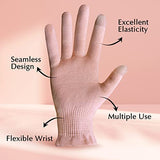 Evridwear Moisturizing Gloves for Sleeping, Cotton Gloves with Touchscreen Fingers for Dry Hands, Eczema Gloves Overnight UV Protection Gloves for Women(6 Pairs L/XL, Light Weight Pink Color)