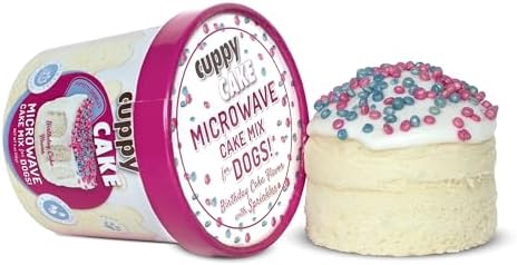Cuppy Cake - Microwave Dog Birthday Cake in a Cup for Dogs - Just Add Water & Microwave, Ready in 2 Minutes – All Natural (Birthday Cake Flavor with Pupfetti Sprinkles) Made in USA - Woman Owned