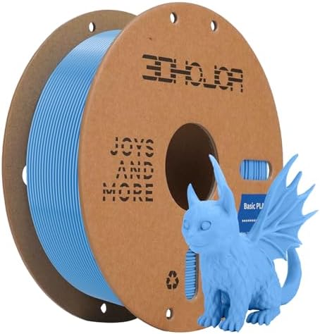3D Printing Filament Basic PLA Filament 1.75mm 300mm/s 1kg Cardboard Spool Dimensional Accuracy +/- 0.03 mm Fit Most 3D FDM Printer-Light Blue