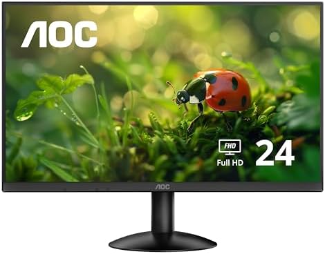 AOC 24B30H2 24” Frameless IPS Monitor, FHD 1920x1080, 100Hz, 106% sRGB, for Home and Office, HDMI x1 VGA x1, Low Blue Mode, VESA Compatible, Black