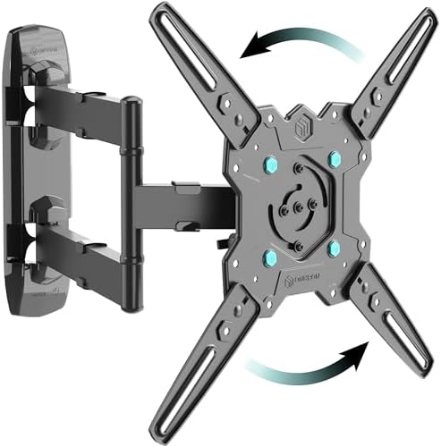 ONKRON Full Motion TV Wall Mount for 32-65 Inch TVs, Rotating Swivel and Tilt 100x100-400x400 VESA Extending Arm/Corner Mount Bracket Black