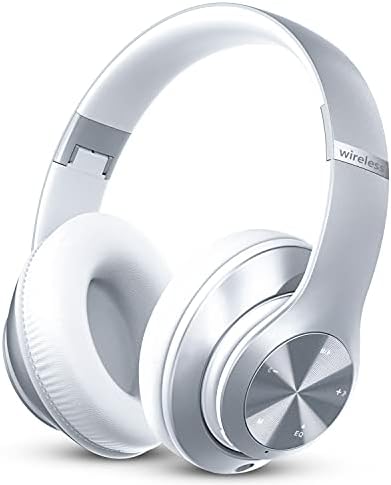 Headphones Wireless Bluetooth,60 Hours Playtime Foldable Lightweight Bluetooth Headphones Wireless Over Ear Wired Hi-Fi Stereo with 6 EQ Modes, Deep Bass Adjustable Headset with Mic, FM, TF for Adults