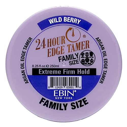 24 Hour Edge Tamer Refresh (8.25oz/ 250ml, Wild Berry) | Extreme Firm Hold, Smooths & Tames Frizz | No Flaking or Drying | High Shine, Long Lasting, All Hair Types, Styling Gel.