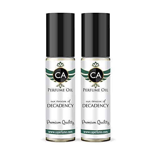 CA Perfume Impression of M. Jacobs Decadency For Women Replica Fragrance Body Oil Dupes Alcohol-Free Essential Aromatherapy Sample Travel Size Concentrated Long Lasting Attar Roll-On 0.3 Fl Oz-X2