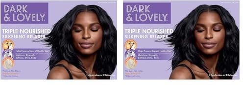 SoftSheen-Carson Dark and Lovely Triple Nourished Silkening Relaxer No-Lye Regular Strength with Shea Butter, Jojoba and Avocado Oils, Regular (Pack of 2)