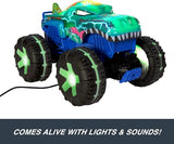 Hot Wheels Toy Truck Monster Trucks RC, Oversized Remote-Control Mega-Wrex Alive in 1:15 Scale, 3 Modes of Play with Interactive Lights & Sounds