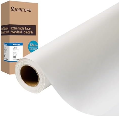 Jointown Exam Table Paper - Premium Smooth 18" X 225ft, 12 Rolls Strength Medical Exam Paper, Barrier Protection, Ideal For Doctor's Offices, Medical Facilities, Patternmaking, Tracing and More