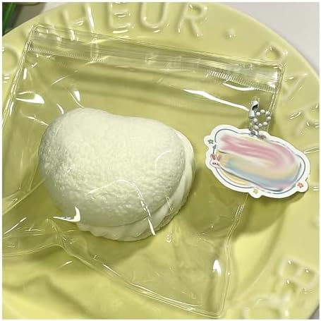 Taba Squishy,Stress Ball,fufu Squishy,PVC Toys,Stress Relieving Fur Ball OPP Packaging Gifts|Squishy Fidget Toys for Anxiety&Relaxation|Perfect Desk Accessory for Adults (Heart)