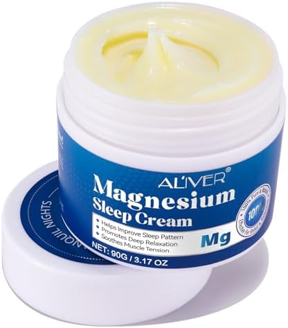 Magnesium Cream for Sleep,Magnesium Lotion,Magnesium Oil,Magnesium Cream for Feet,Magnesium Butter,Soothes Muscle Tension,Relaxation,3.17oz