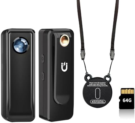 Body Cam, 2.7K HD Action Camera, Mini Body Camera, with 64GB Memory Card Portable Pocket Camera with Magnetic Back Clip Wearable Camcorder Daily Records Easy to Use for Traveling Cycling Home Office