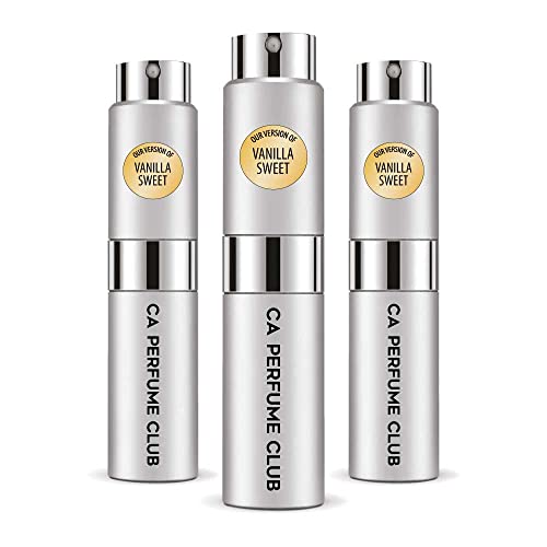 CA Perfume Impression of Emra Vanilla Sweet For Women & Men Fragrance Concentrated Long Lasting Eau de Parfum Spray Refillable Glass Atomizer Bottle 0.27 Fl Oz-X3