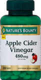 Nature's Bounty Apple Cider Vinegar 480mg Pills, Vegetarian Supplement Plant Based, 200 Tablets