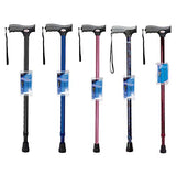 Carex Health Brands Soft Grip Walking Cane - Height Adjustable Cane with Wrist Strap - Latex Free Soft Cushion Handle, Blue Marble