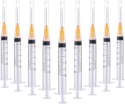 20 Pack 2.5ml with 25 Ga 1 Inch Luer Lock syring, Individually Wrapped