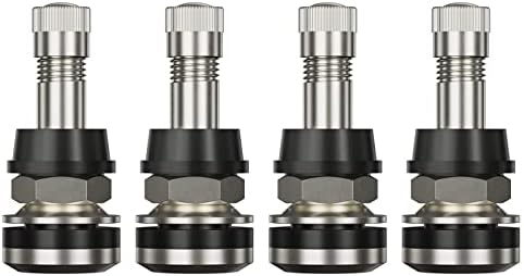 CKAuto 4 Pieces TR416 Metal Valve Stems Outer Mount Fits .453" & .625" Rim Holes Long 1 1/2", Silver