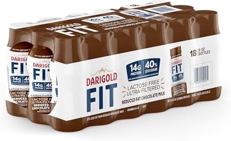 Darigold High Protein Milk 2 Percent - Ultra-Filtered, Low Fat, Lactose Free Chocolate Milk - 14g Protein, 40% Less Sugar - 8oz Bottles, 18 Pack (Chocolate Milk)