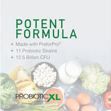 ProbioticXL - Probiotic & Prebiotic, Shelf Stable - Blend 11 Strains - Promote Healthy Gut Flora Growth, 12.5 Billion CFU - Non-GMO, Gluten-Free - 30 Veggie Caps