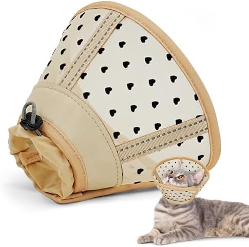 Supet Cat Cone Collar Soft to Stop Licking Scratching, Breathable Comfortable Mesh Recovery Cone for Cats After Surgery Neuter, Lightweight E Cone Collar Alternative (L)