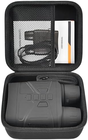 casmilee Case Compatible with HEXEUM/for Fvtga/for Vtiisamao Night Vision for Goggles - 4K Night Vision Binoculars, Holder for Telescopes Optics Scope, Mesh Pocket for 32GB Memory SD Card, Neck Strap