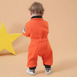 Baby Astronaut Costumes, Unisex Toddler Space Suit, Halloween Dress Up Romper Pilot Costume(Orange,2-3 Years Old)