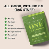 VitaHustle ONE Superfood Super Greens Powder by Kevin Hart, Prebiotics + Probiotics, Spirulina, Chlorella, Digestive Enzymes, Gut Health, Detox (Berry Flavor, 25 Servings)