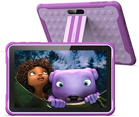 PRITOM Android 13, 10 inch Kids Tablet, Parental Control, 6000mAh, Quad Core Processor, 2GB RAM, 64GB ROM, HD IPS Touch Screen, Google Play, YouTube, Kids-Tablet Case (Purple)