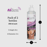 Absonic - Conductive Gel for Cavitation, Abs Stimulators, Muscle Stimulation, NuFace, Ultrasonic Devices & Microcurrent- 2 x 250 ml (2 x 8.5 oz) - Paraben-Free