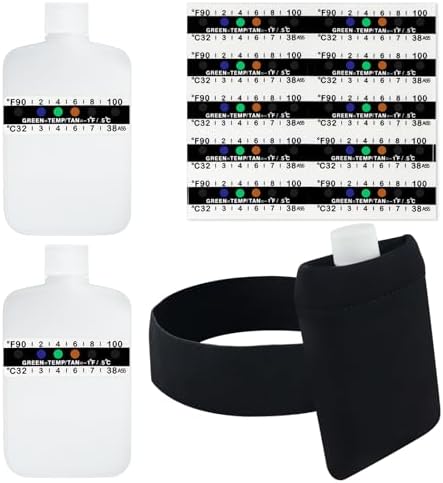 3oz Urine Test Complete Kit, 2 Smaller Translucent Portable Empty Bottle, Hidden Hi-Stretch Leg Strap and Thermal Sample Bag, 10 Temperature Test Strips, Urine Bottle Kit Test Practice at Home