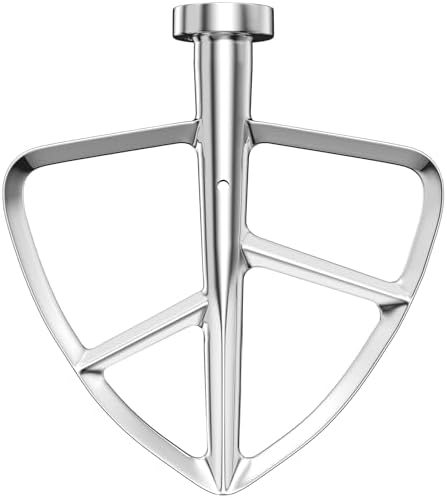 4.5-5QT Stainless Steel Flat Beater for KitchenAid Stand Mixer, Kitchen Aid Paddle Attachment Accessories/No coating/Dishwasher Safe Replacement for K45 KN15E1X KSM75 and Other Models