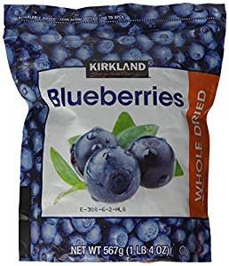 Kirkland Signature Whole Dried Blueberries 20 Oz Bag, 2-p